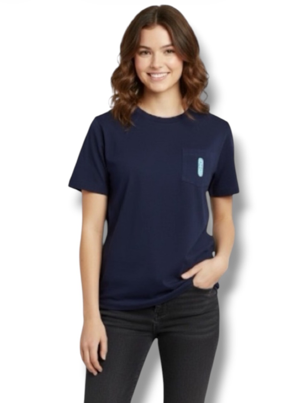 Uniqlo Top UT x Girl Skateboards Navy Blue Pocket T-Shirt Y2K Skater Tee S 🍭